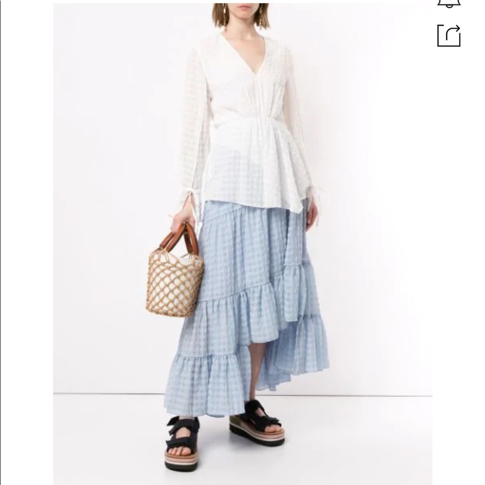 3.1 PHILLIP LIM Flared Long-Sleeved Blouse - WHITE